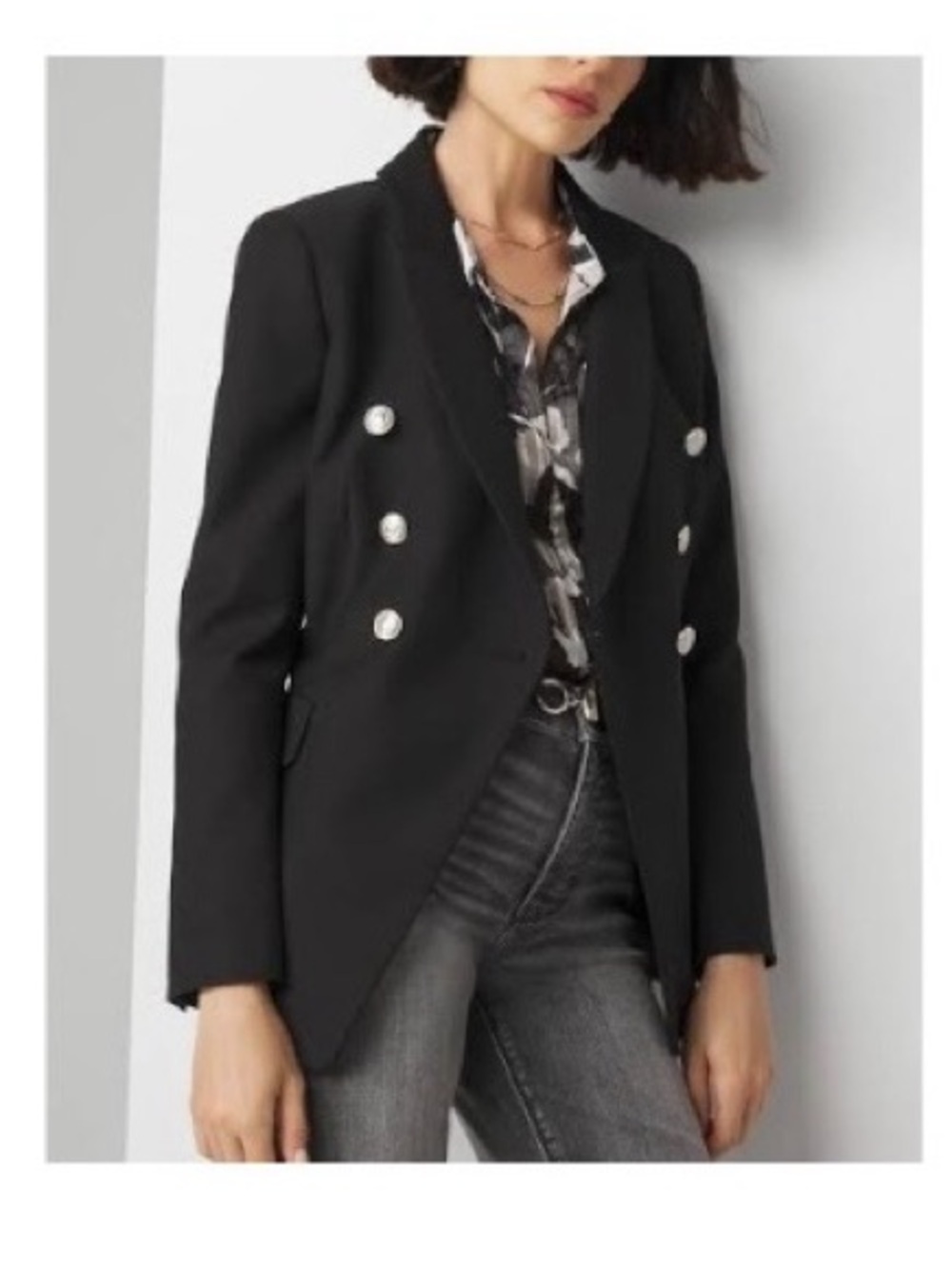 White House Black Market Double Breasted Academia Blazer